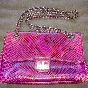 Enrico Pucci Purple Python Dahlia Bag